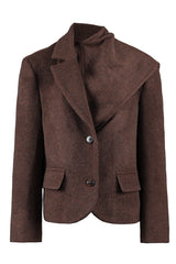 Urban Sophist Wool Blazer with Convertible Scarf