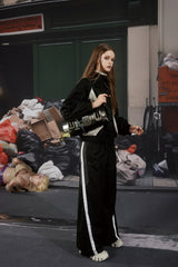 Panel Line Nylon Track Pants