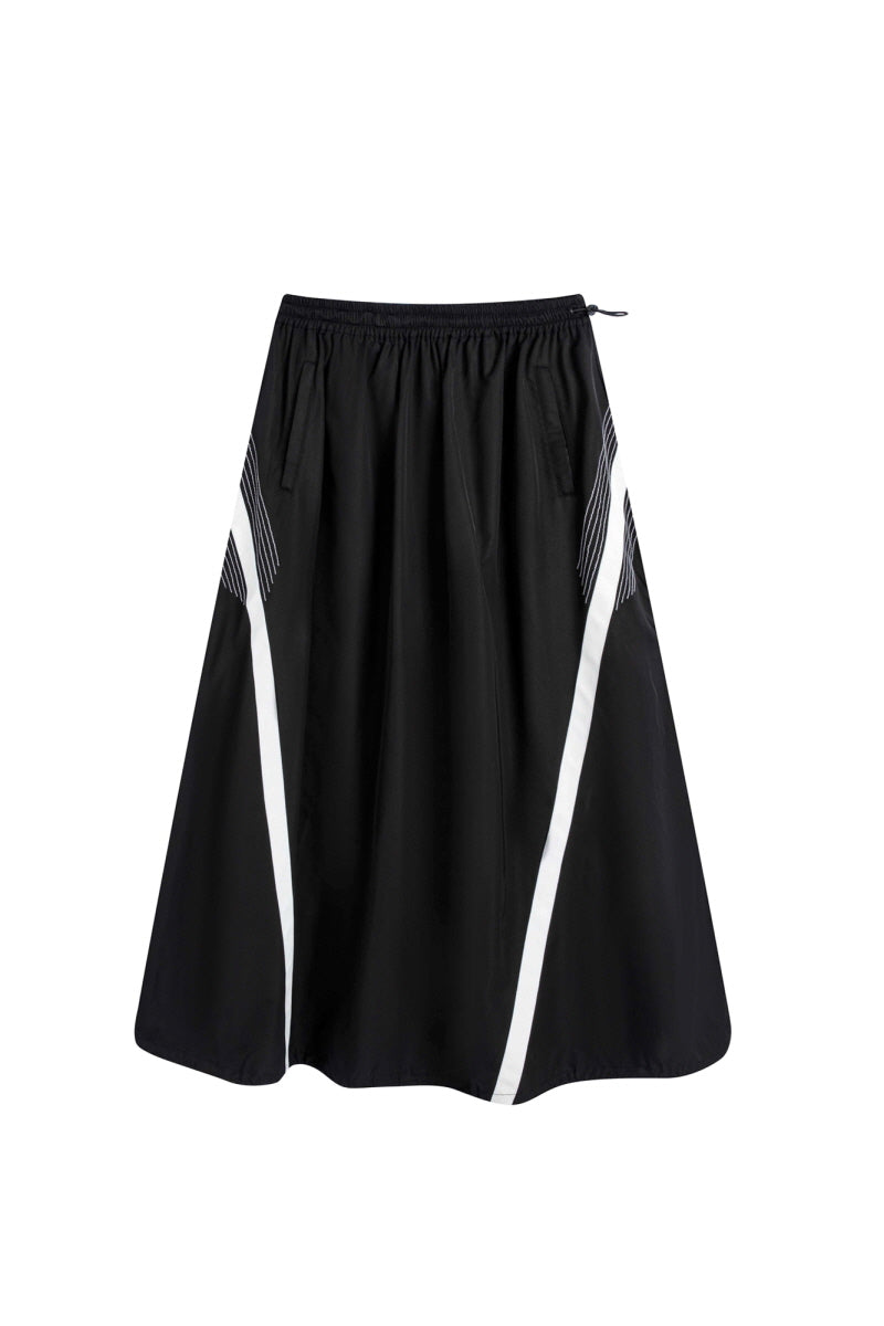 Panel Line Nylon Track Skirt