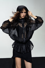 Shadow Veil Sheer Hooded Windbreaker