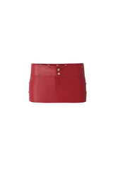Rivet Rouge Faux Leather Mini Skirt