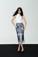 Trompe-l'œil Denim Maxi Dress