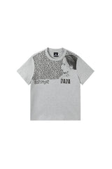 Leopard Edge Graphic Tee - Gray