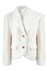 Urban Sophist Wool Blazer with Convertible Scarf
