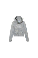 Playful Dual-Spirit Hoodie Jacket - Gray