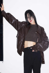 Dark Rebel Brown Leather Jacket  Fierce Urban Attitude