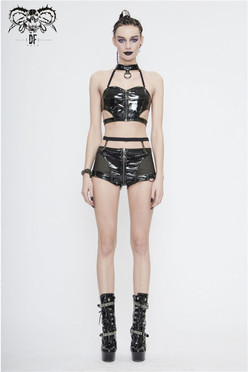 Street Rebel Vinyl Halter Top - Punk Edge