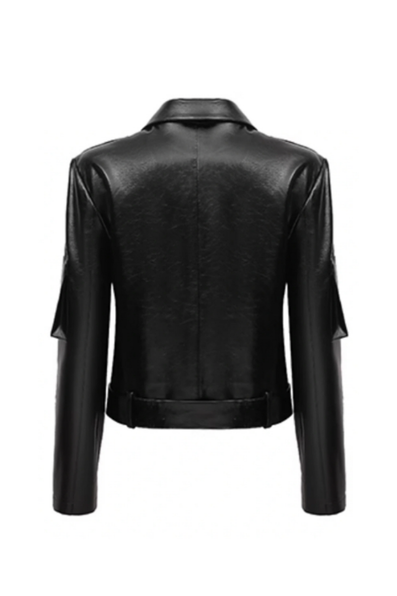 Glossy Punk Biker Leather Jacket