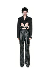 Dual Form Leather Pants - Versatile Cut for Spring Boldness