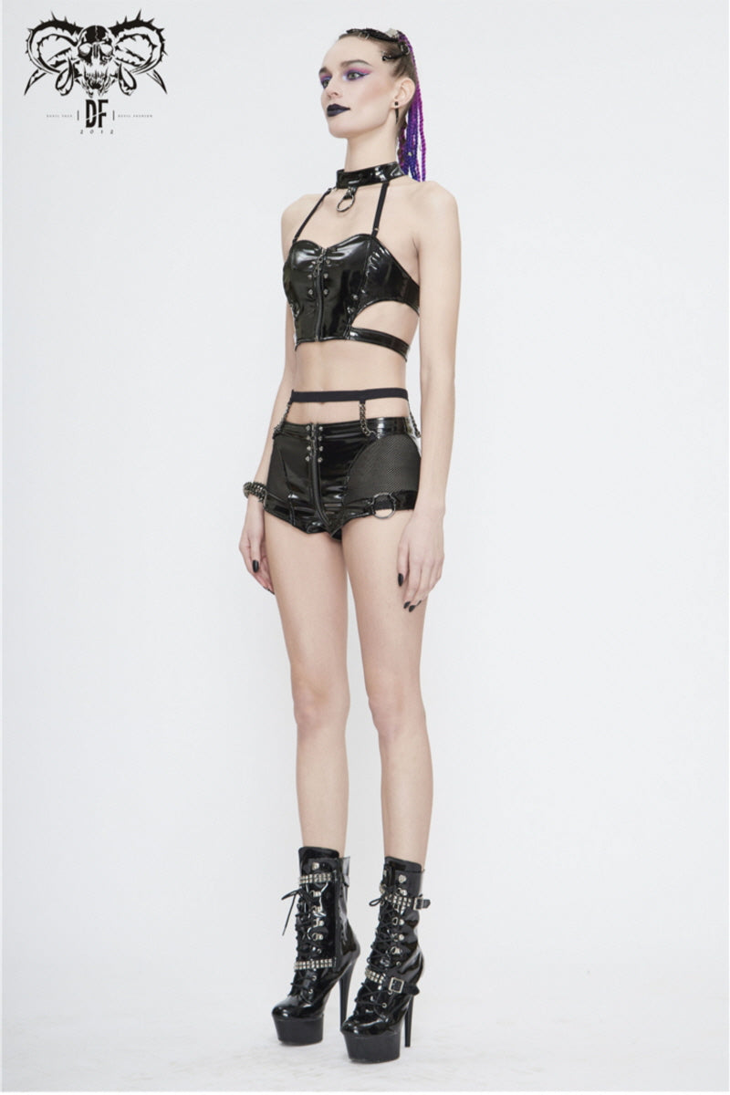 Street Rebel Vinyl Halter Top - Punk Edge