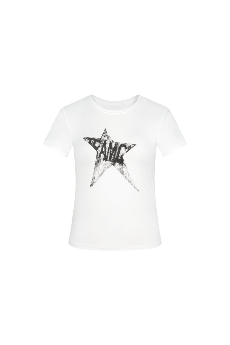 Panic Pulse Star Tee-White