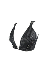 Dark Fashion Rivet Strapped Leather Vest