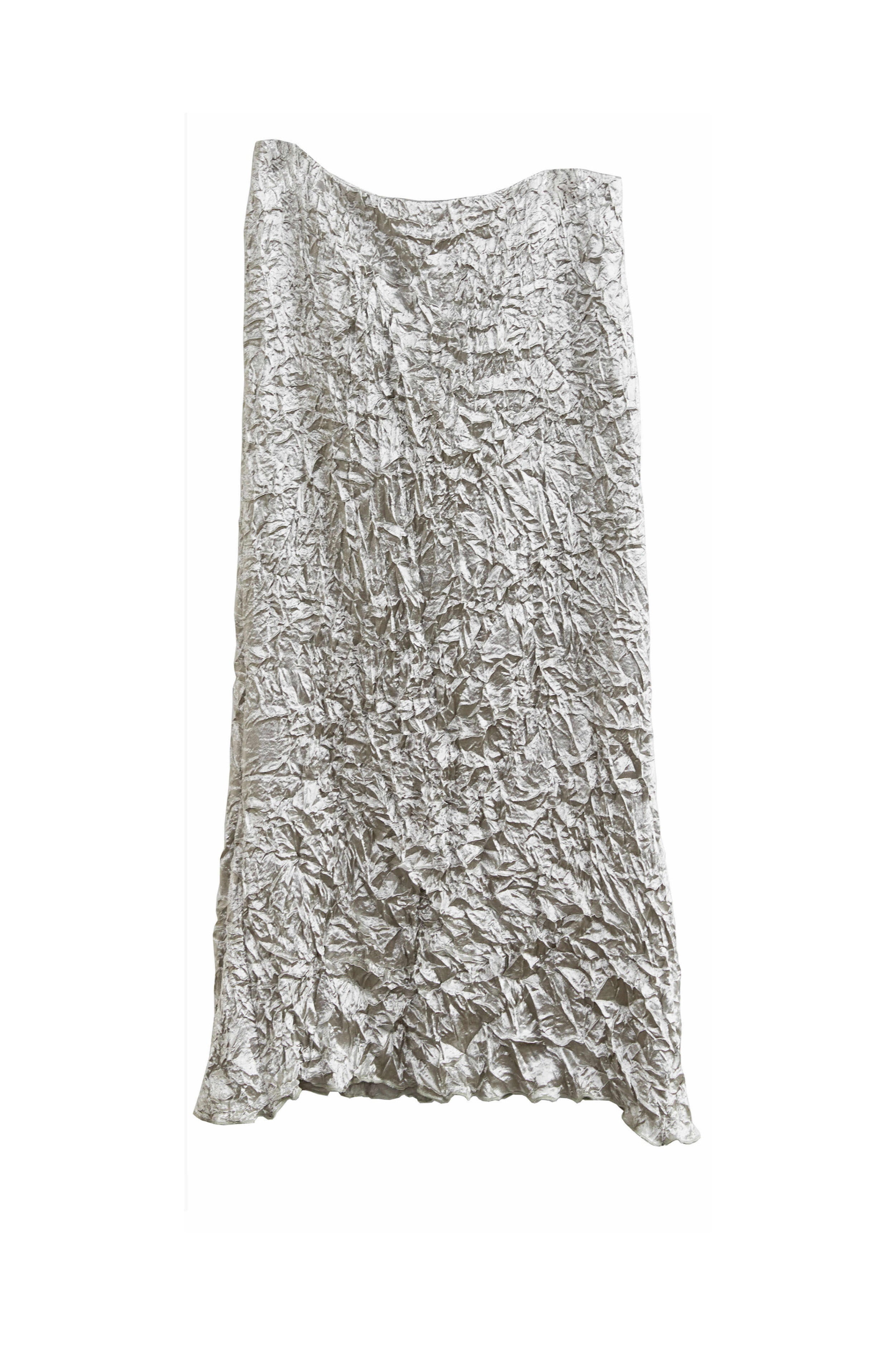 Minimalist Metallic Muse Crinkle Two-Piece Dress