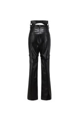 Dual Form Leather Pants - Versatile Cut for Spring Boldness