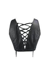 Dark Fashion Rivet Strapped Leather Vest