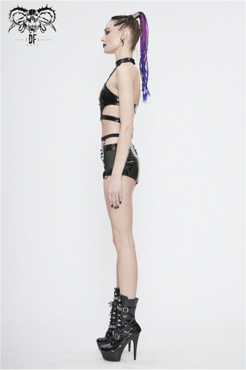 Street Rebel Vinyl Halter Top - Punk Edge