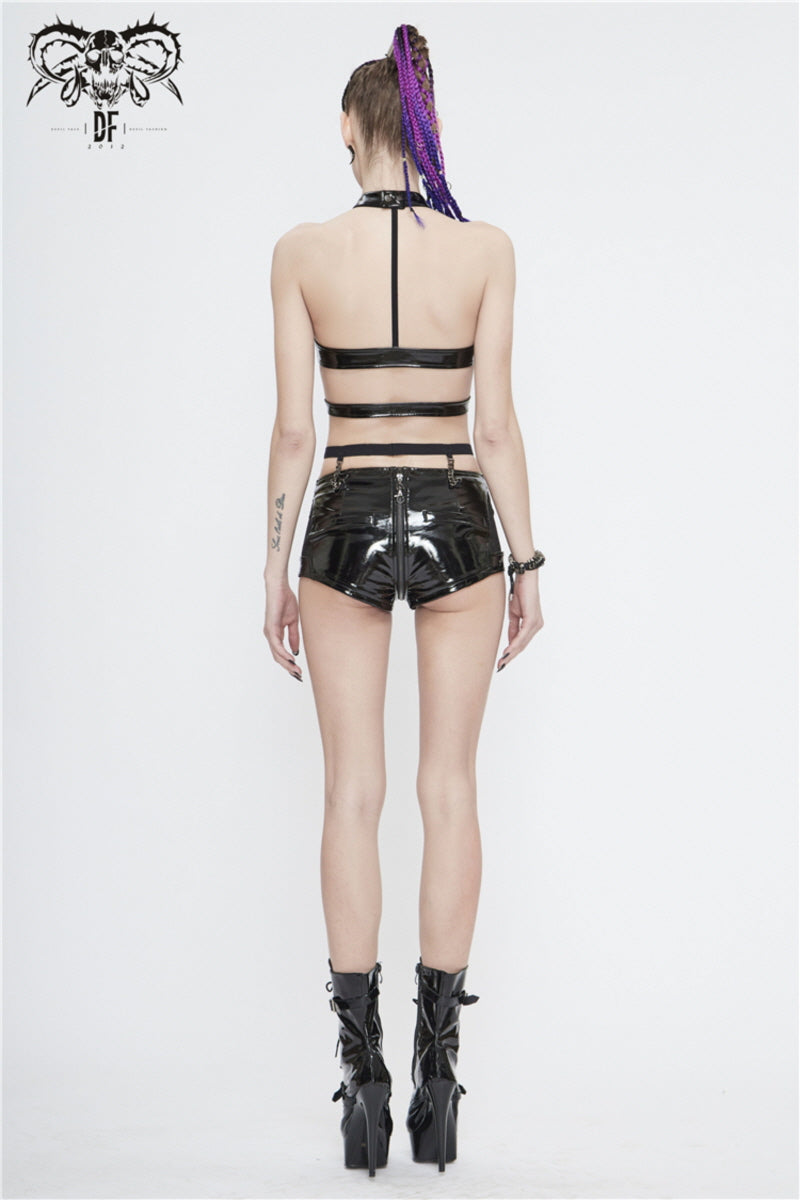 Street Rebel Vinyl Halter Top - Punk Edge