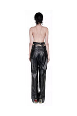 Dual Form Leather Pants - Versatile Cut for Spring Boldness