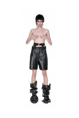 Dual Form Leather Pants - Versatile Cut for Spring Boldness