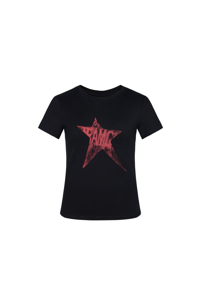 Panic Pulse Star Tee-Punk Black-Red