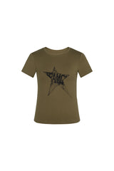 Panic Pulse Star Tee-Punk Army Green