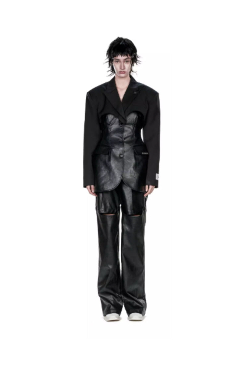 Dual Form Leather Pants - Versatile Cut for Spring Boldness