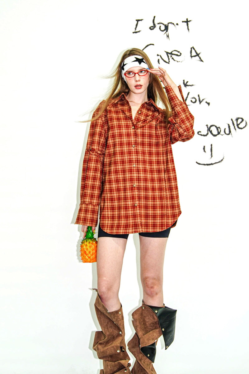 Rustic Rebel Oversized Plaid Shirt