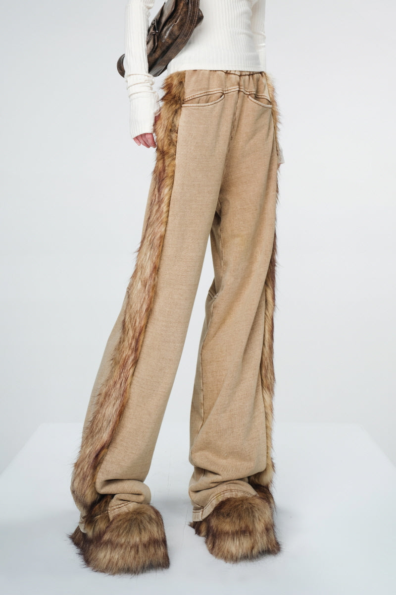 Frostbound Luxe Straight-Leg Pants - Brown