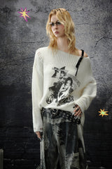 Belted Asymmetry Knit Sweater