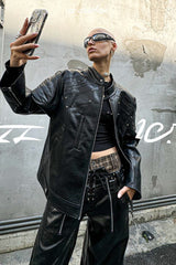 Shadow Armor Oversized Biker Leather Jacket