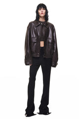 Dark Rebel Brown Leather Jacket  Fierce Urban Attitude