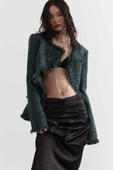 Frayed Edge Tweed Crop Jacket