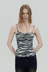 Zebra Print Slim Camisole Top