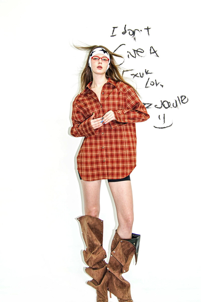 Rustic Rebel Oversized Plaid Shirt