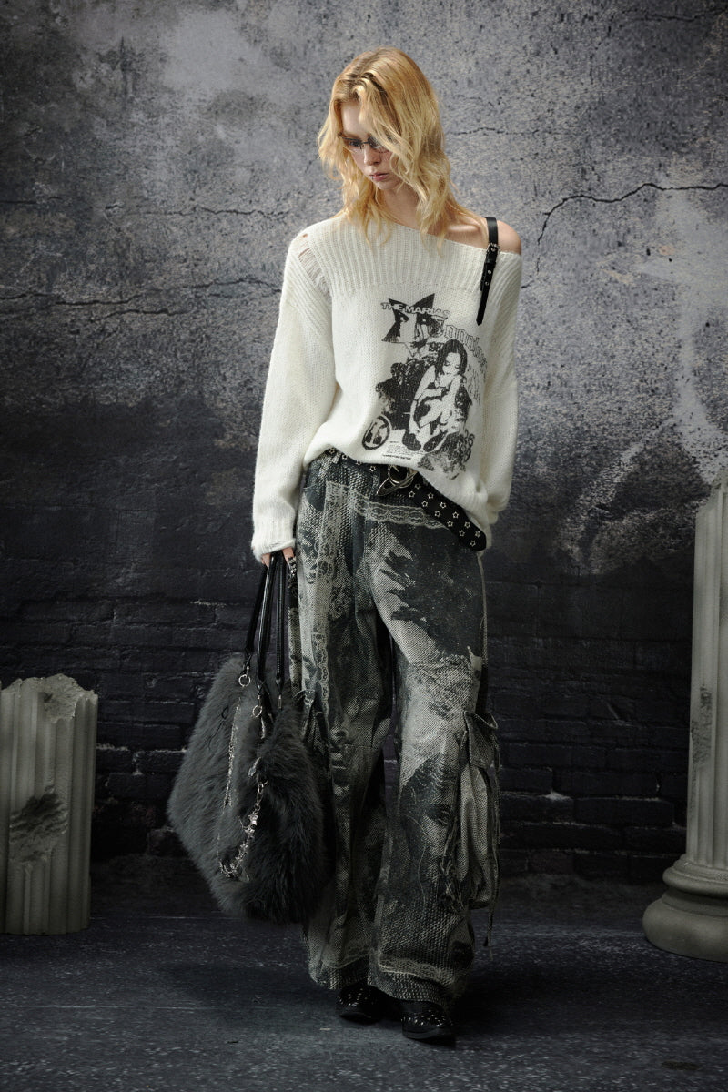 Belted Asymmetry Knit Sweater