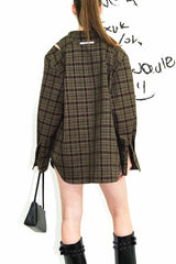 Urban Plaid Oversized Statement Shirt