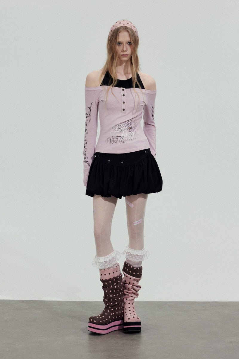 Studded Bubble Mini Skirt