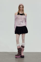 Studded Bubble Mini Skirt