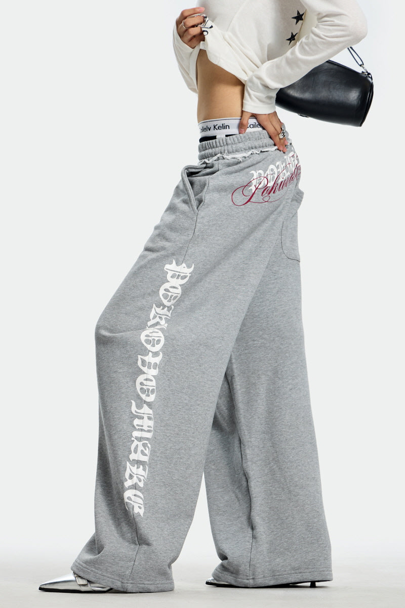 Midnight Script Wide-Leg Sweatpants