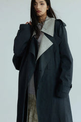 Shadow Play: Contrasting Stitch Dual-Layer Trench