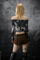 Double Belted Leopard Print Shorts
