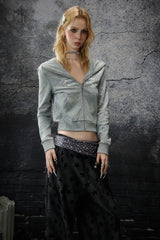 Playful Dual-Spirit Hoodie Jacket - Gray