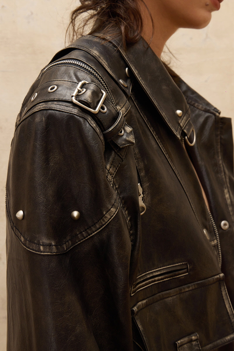 Distressed Rebel Vintage Leather Jacket