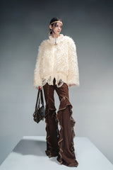 Cream Whispers Brushed Fur Jacket