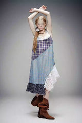 Whimsical Patchwork Check Dress