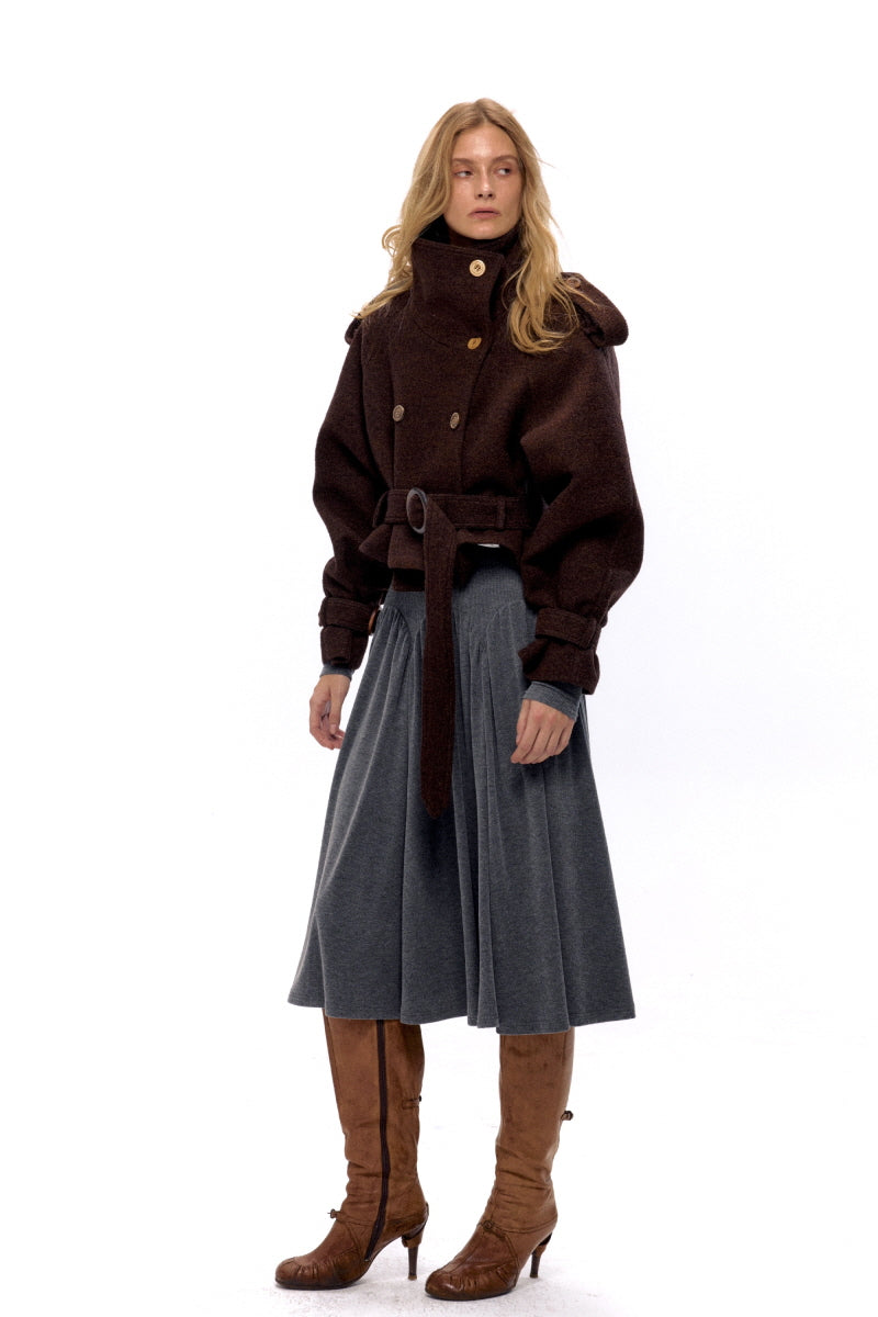 Timeless Wool Belted Cropped Jacket