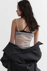 Ethereal Sheer Ruffle Crop Camisole