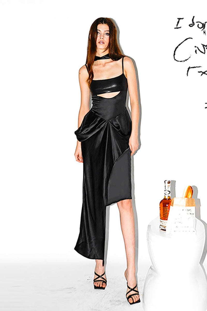 Sculpted Elegance Draped Waist Slim Fit Gown