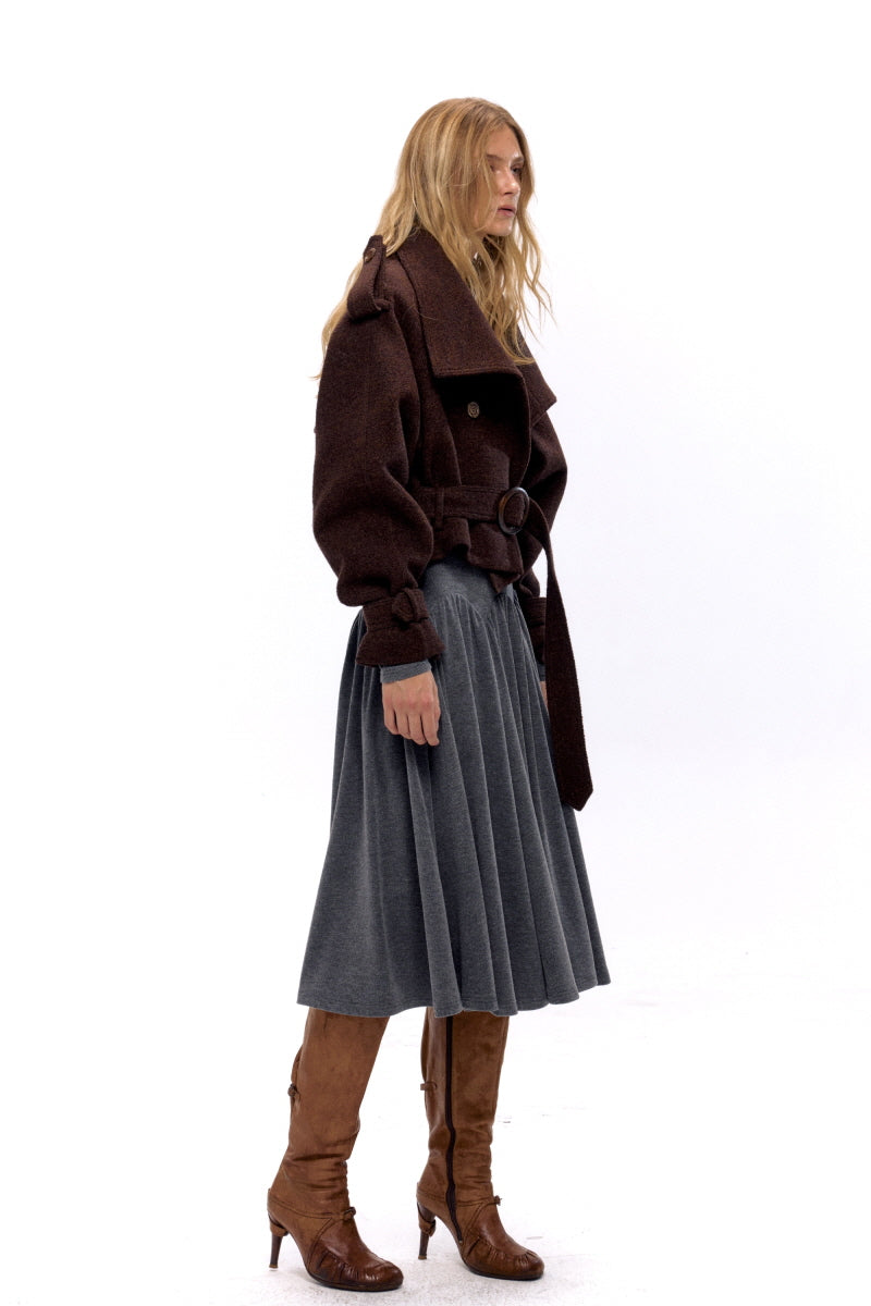 Timeless Wool Belted Cropped Jacket