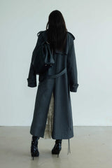 Shadow Play: Contrasting Stitch Dual-Layer Trench